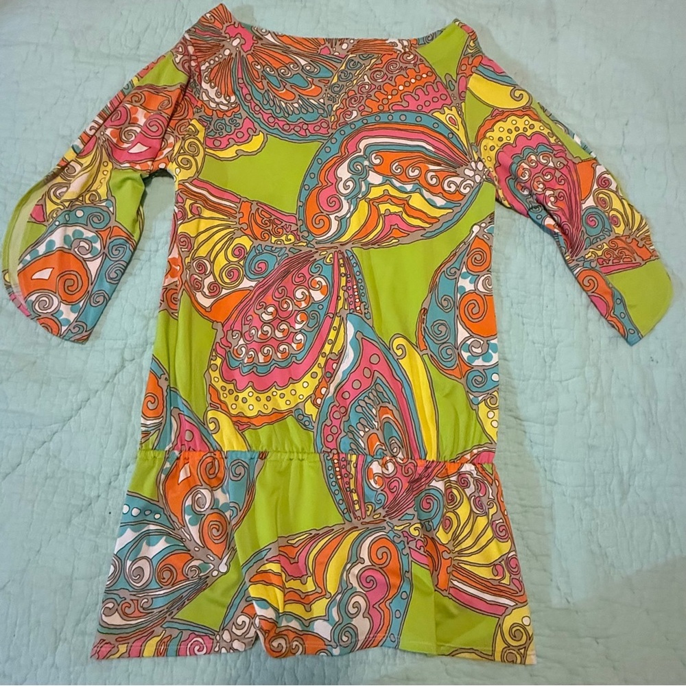 Trina Turk Vibrant Swirl Design Swim Cover Up / Dress - Picture 3 of 13
